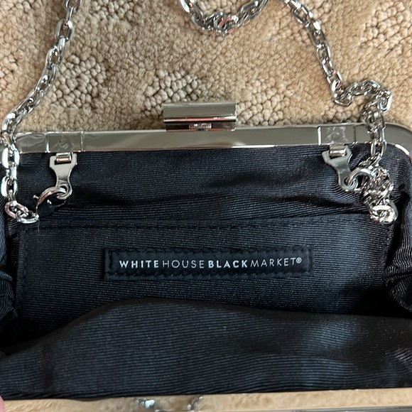 White House Black Market Black & White Check Gingham Crossbody Clutch - Picture 5 of 9